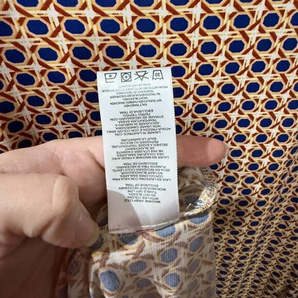 JustFab Open Front Patterned Tie Long Sleeve Blouse/ Dress Size XL - Picture 9 of 9